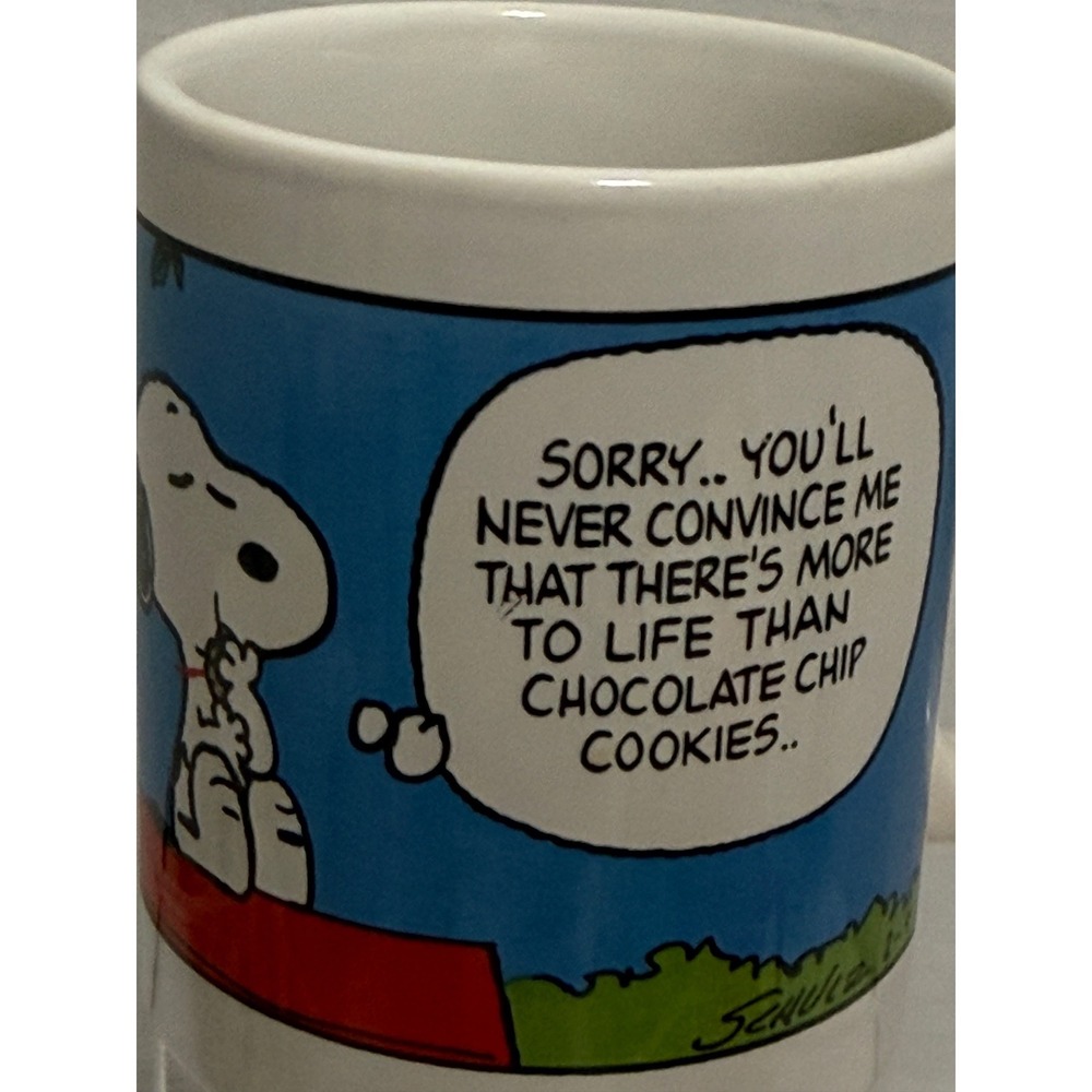 Vintage Peanuts Snoopy‎ Chocolate Chip Cookies Coffee Mug Schulz United Feature